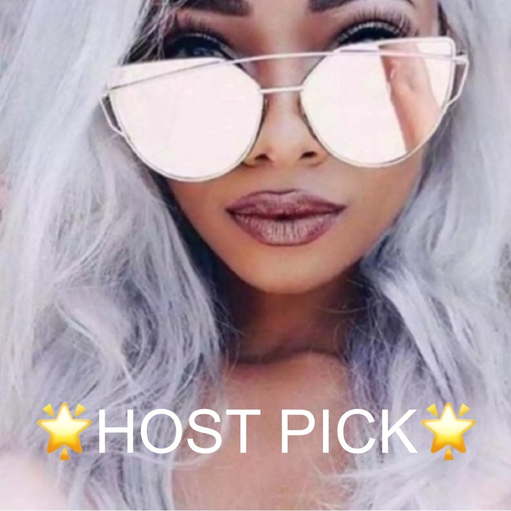 BOUTIQUE Rose Gold Cat-Eye Mirrored Sunglasses - Adult One Size